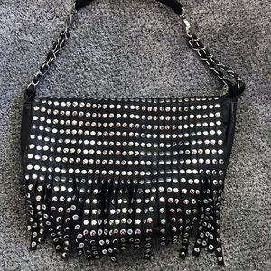 Edgy black purse with silver accents